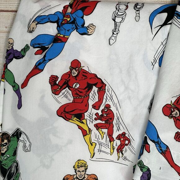 POTTERY BARN KIDS DC Comic Super Hero Full Flat Sheet with Single Pillow Case - Picture 4 of 7